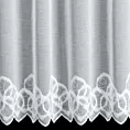 Firana szyta na taśmie fala biała z matowej tkaniny ozdobionej haftem kordonkowym