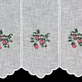 Tkanina firanowa zazdrostka z etaminy zdobiona świątecznym haftem