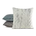 Poszewka na poduszkę 45x45 cm welwetowa beżowa, pikowana metodą hot press zdobiona błyszczącym nadrukiem marmuru BLINK 44