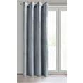 Zasłona szara z matowego welwetu 140x260 cm przelotka - MELANIE