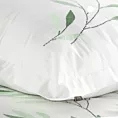 Pościel 220x200 cm bawełniana kolor biały, zielony zdobiona haftowanym wzorem listków Eurofirany Premium