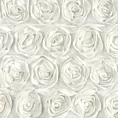 Zasłona kremowa z welwetu zdobiona aplikacją 3D róż 140x250 cm przelotka - ROSES Eva Minge