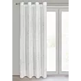 Zasłona biało, srebrzysta zdobiona nadrukiem marmuru z szyfonu 140x250 cm przelotka - EMILI