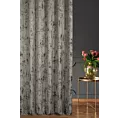 Zasłona szyta na tunelu srebrno złocista z tkaniny welwetowej zdobionej połyskującym drukiem