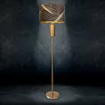LIMITED COLLECTION Lampa stojąca VICTORIA 3 z nowoczesną metalową podstawą i welwetowym abażurem SIŁA ZŁOTA