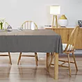 Obrus szyty popielaty z miękkiej tkaniny o welurowej strukturze