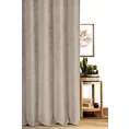 Zasłona szyta na taśmie 5 cm ciemnobeżowa z miękkiej w dotyku tkaniny szenilowej