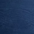 Narzuta welwetowa granatowa 220x240 cm pikowana metodą hot press w wzór geometryczny - VELVET2