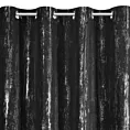 Zasłona czarno, srebrzysta zdobiona błyszczącym nadrukiem 140x250 cm przelotka - LIBI
