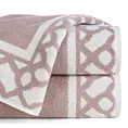 Ręcznik kąpielowy 50x90 cm bawełniany kolor pudrowy zdobiony motywem geometrycznym KALANI