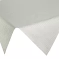 Obrus na stół naturalny 85x85 cm z żakardowej tkaniny FLASH świąteczny w prążki przetykany szampańską nicią