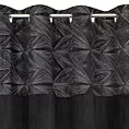 Zasłona welwetowa czarno, srebrna z ozdobnym pasem 140x250 cm przelotka - ARIANA