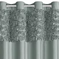 Zasłona miętowa z welwetu zdobiona aplikacją 3D róż 140x250 cm przelotka - ROSES Eva Minge