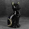 Kot figurka dekoracyjna ceramiczna czarno-złota