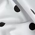 Zasłona szyta na taśmie 5 cm biało czarna z miękkiej tkaniny z nadrukiem w kropki
