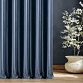 Zasłona szyta na taśmie 8 cm granatowa z miękkiej półmatowej tkaniny welwetowej