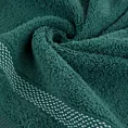Ręcznik do rąk 30x50 cm bawełniany kolor ciemnozielony zero twist z bordiurą w paski 400 g/m2 RIKI