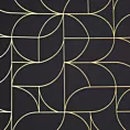 Zasłona czarna ze złotym geometrycznym nadrukiem 140x250 cm przelotka - EVI