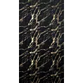 Zasłona welwetowa czarno, złocista zdobiona marmurkiem 140x270 cm taśma - MOLLY