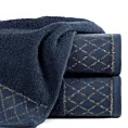 Ręcznik do rąk 30x50 cm bawełniany kolor granatowy zdobiony wzorem geometrycznym 500 g/m2 LAYLA