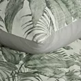 Pościel 140x200 cm bawełniana kolor biały, miętowy z wzorem egzotycznych liści SPRING 48