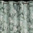 Zasłona miętowo, kremowa z motywem malowanych magnolii 140x250 cm przelotka - GRACJA