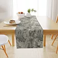 Obrus szyty AMARELL stalowy z marmurkowym wzorem przetykanym błyszczącą nicią