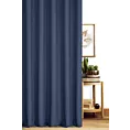Zasłona szyta na taśmie 8 cm granatowa z ekologicznej tkaniny o naturalnym splocie