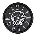 Dekoracyjny zegar ścienny w stylu retro z ruchomymi kołami zębatymi