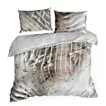 Pościel 160x220 cm z makosatyny bawełnianej kolor szarobeżowy, jasnoszary z nowoczesnym wzorem EVA 19 Eva Minge