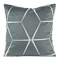 Poszewka na poduszkę 45x45 cm welwetowa srebrna z nadrukiem geometrycznym BLINK 28
