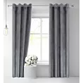 Zasłona grafitowa z miękkiego welwetu 140x250 cm przelotka - SUZANA