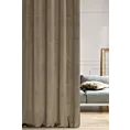 Zasłona szyta na flexach ENYA jasnobrązowa z miękkiej półmatowej tkaniny welwetowej