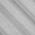 Tkanina firanowa matowa, półprzezroczysta z błyszczącymi pionowymi paseczkami, wykończona szwem obciążającym