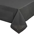 Obrus czarny 140x220 cm z tkaniny przypominającej płótno STELLA 2 z podwójną listwą na brzegach