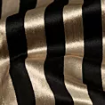 Zasłona szyta na taśmie 5 cm czarno złota z welwetowej tkaniny obiciowej w pasy, w stylu glamour Italissima Eva Minge