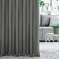 Zasłona szyta na taśmie 5 cm grafitowa z gładkiej tkaniny z delikatnym połyskiem