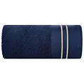 Ręcznik do rąk 30x50 cm bawełniany kolor granatowy z haftowanymi paseczkami 500 g/m2 OLIVIA
