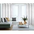 Zasłona biało, srebrzysta zdobiona błyszczącym wzorem z tkaniny zaciemniającej 140x250 cm przelotka - ELISE