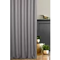 Zasłona szyta na taśmie 5 cm SHELBY grafitowa z miękkiej tkaniny o naturalnym splocie i delikatnym połysku