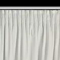 Zasłona biała zdobiona futerkiem 140x270 cm taśma - MARION