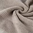 Ręcznik do rąk 30x50 cm bawełniany kolor beżowy 0 twist zdobiony paseczkami 550 g/m2 MOLLY