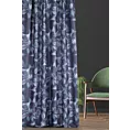Zasłona szyta na taśmie 5 cm MARLENE granatowo niebieska z miękkiej tkaniny typu blackout drukowanej w duży kwiatowy wzór