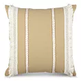Poszewka na poduszkę 45x45 cm z bawełny beżowa z aplikacją z frędzlami BOHO