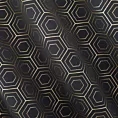 Zasłona czarno, złota z geometrycznym wzorem 135x250 cm przelotka - KAJA