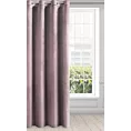 Zasłona pudrowo różowa z miękkiego welwetu 140x250 cm przelotka - SUZANA