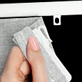 Zasłona srebrna z 100% zaciemniającej tkaniny typu blackout 125x270 cm (wymiar podany na gotowo) system flex - NELISA