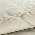 Pościel 160x200 cm z makosatyny bawełnianej kolor kremowy zdobiona subtelną koronką DIVA 20