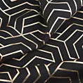 Zasłona czarno, szampańska zdobiona nadrukiem geometrycznym 140x250 cm przelotka - SEMI