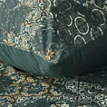 Pościel 160x200 cm z satyny bawełnianej kolor ciemnozielony, jasnozłoty z motywem mozaiki SPRING 69